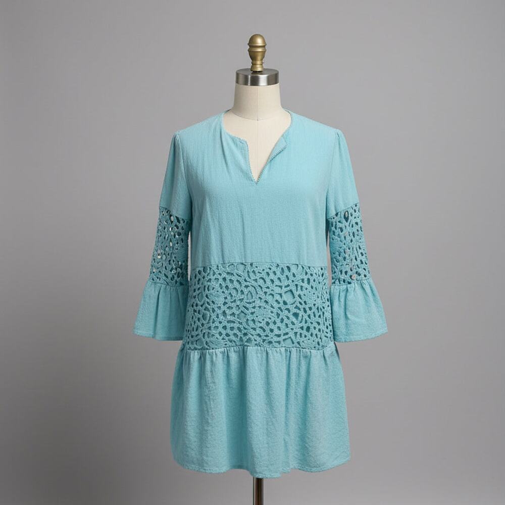 Tyler Boe aqua cotton dress, size S
